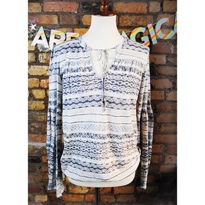 LUCKY BRAND Bell Sleeve Printed Top